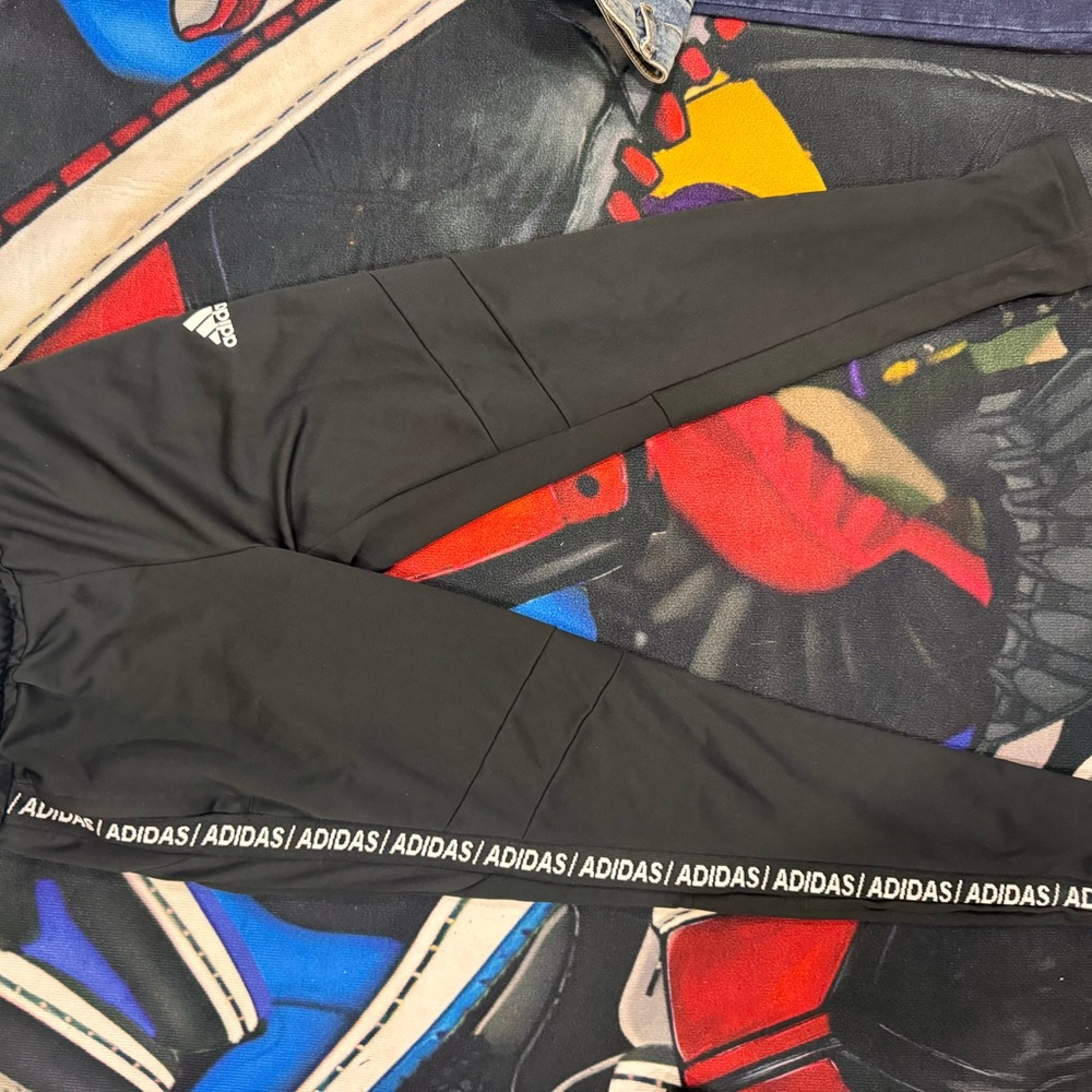 Adidas Kids Black Joggers with Logo Trim